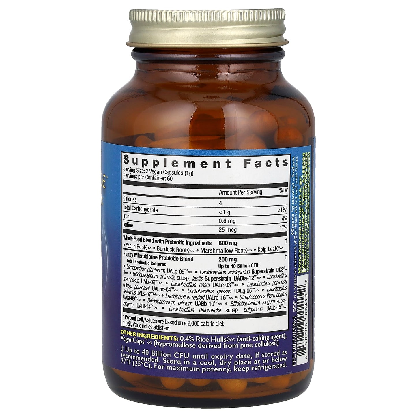 HealthForce Superfoods Probiotics: 120 VeganCaps for Gut Health - Image 2