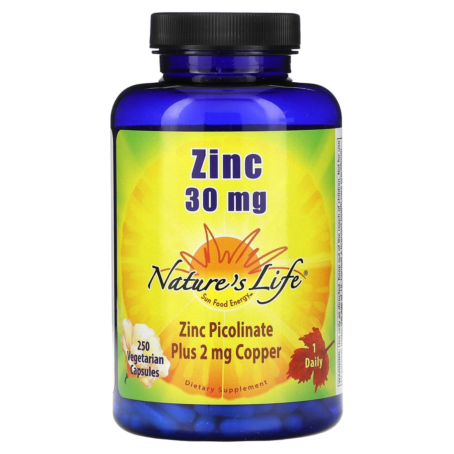 Nature's Life, Zinc, 30 mg, 250 Vegetarian Capsules - Image 1