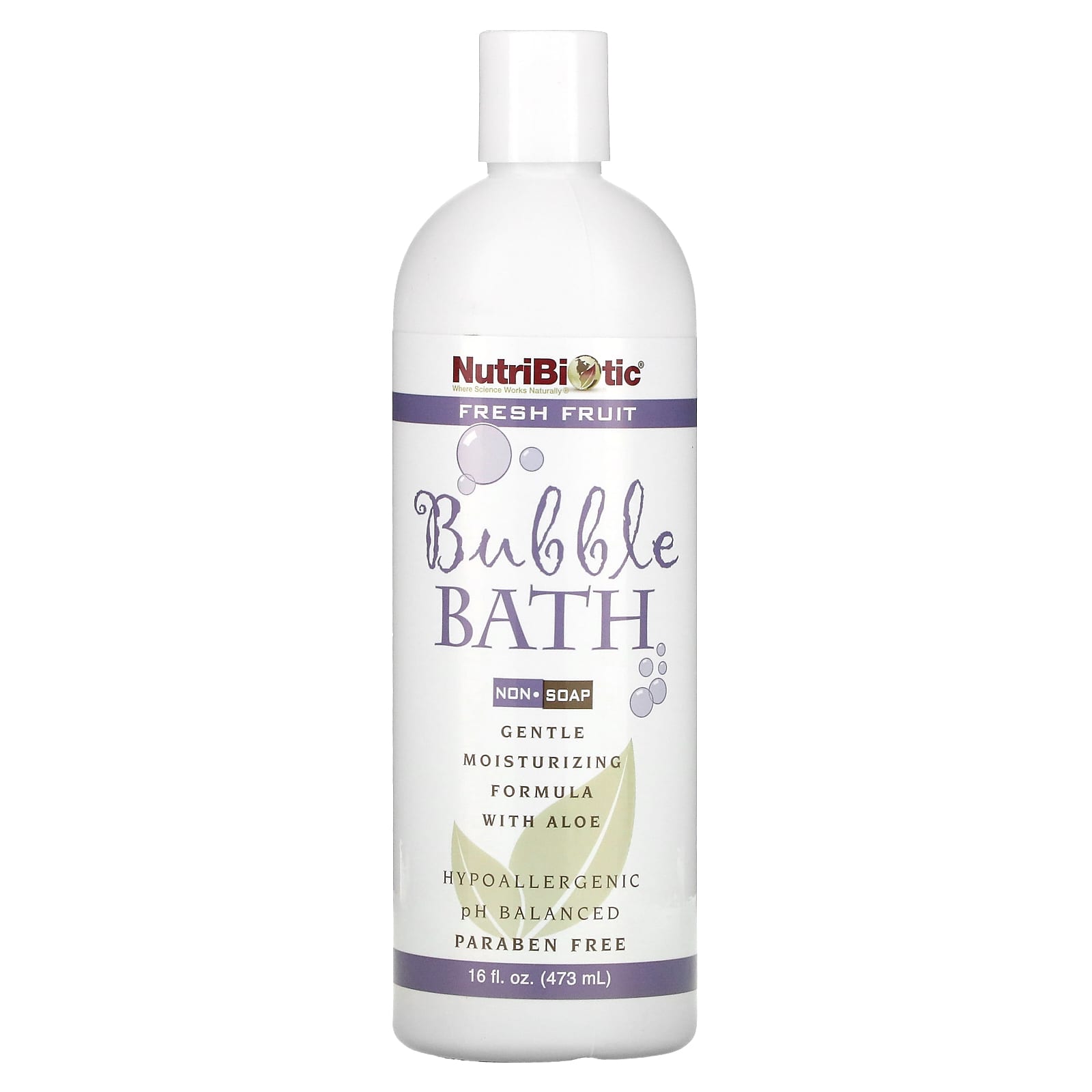 NutriBiotic, Bubble Bath, Non-Soap, Fresh Fruit, 16 fl oz (473 ml) - Image 1