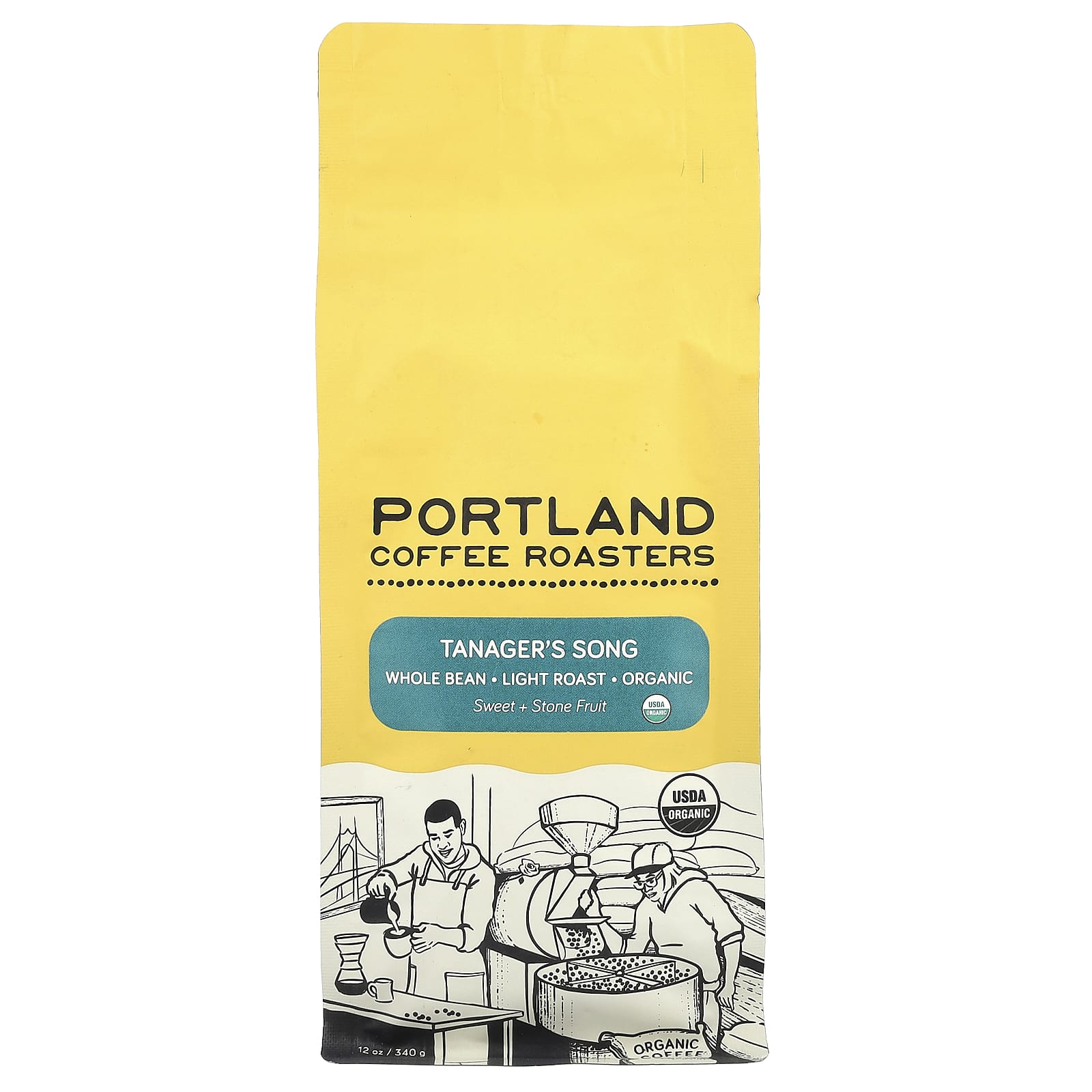 Portland Coffee Roasters, Organic Coffee, Whole Bean, Light Roast, Tanager's Song, 12 oz (340 g) - Image 1
