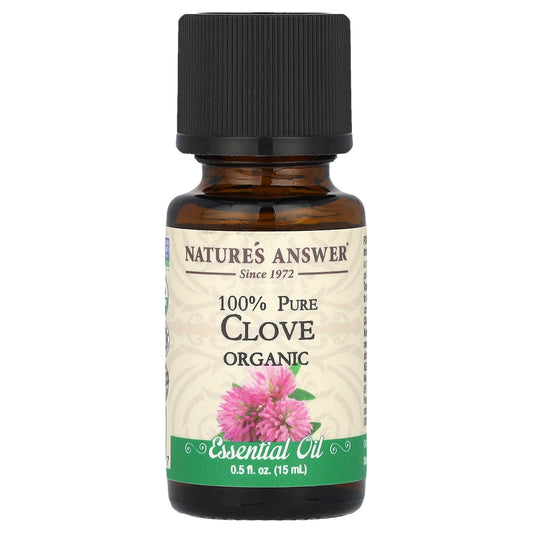 Nature's Answer, 100% Pure Organic Essential Oil, Clove, 0.5 fl oz (15 ml) - Image 1