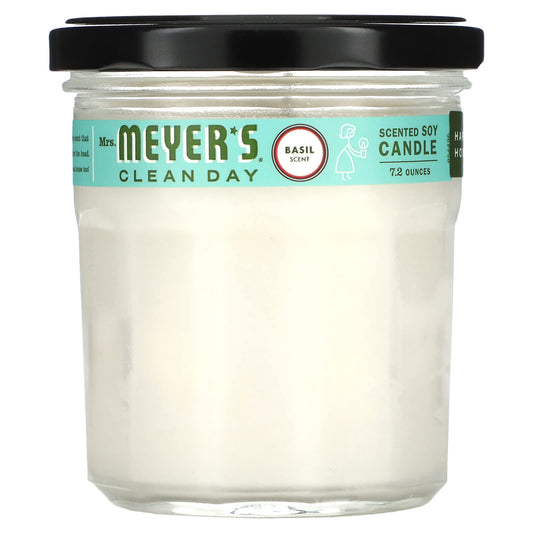 Mrs. Meyers Clean Day, Scented Soy Candle, Basil, 7.2 oz (204 g) - Image 1