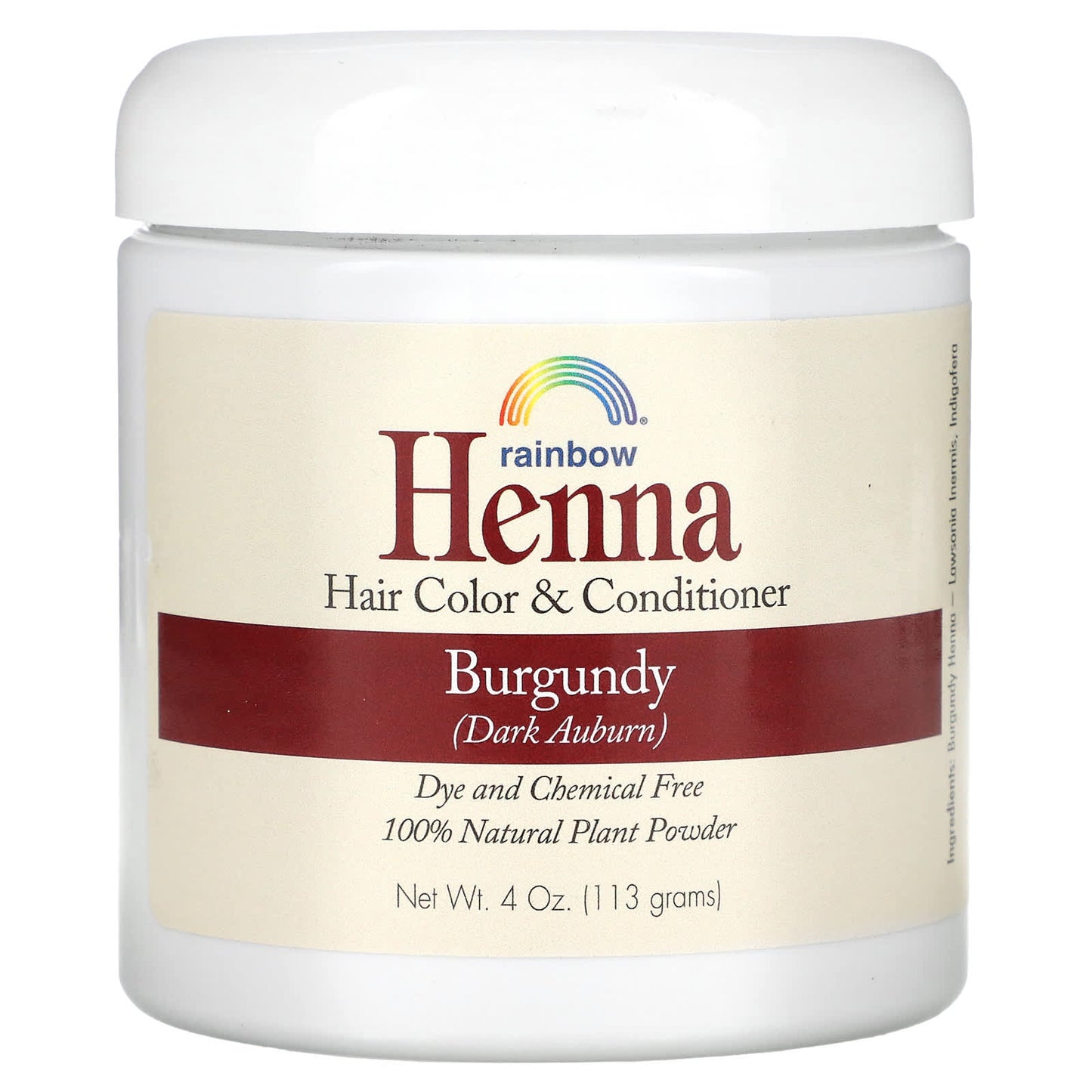 Rainbow Research, Henna, Hair Color and Conditioner, Burgundy (Dark Auburn), 4 oz (113 g) - Image 1