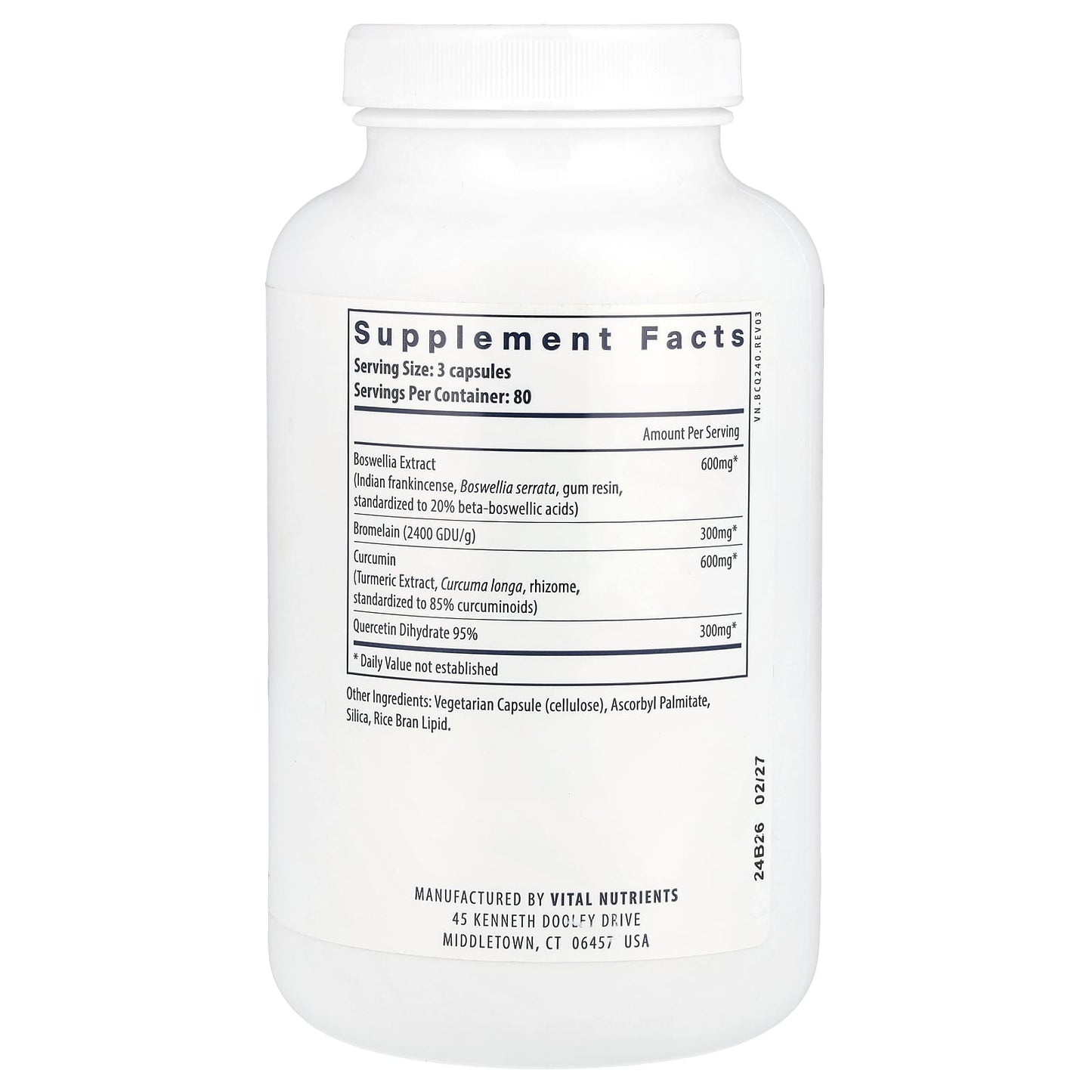 Vital Nutrients, BCQ®, 240 Vegan Capsules - Image 2