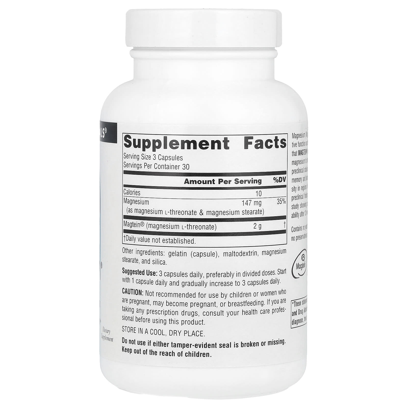 Source Naturals, Magtein®, Magnesium L-Threonate, 90 Capsules - Image 2