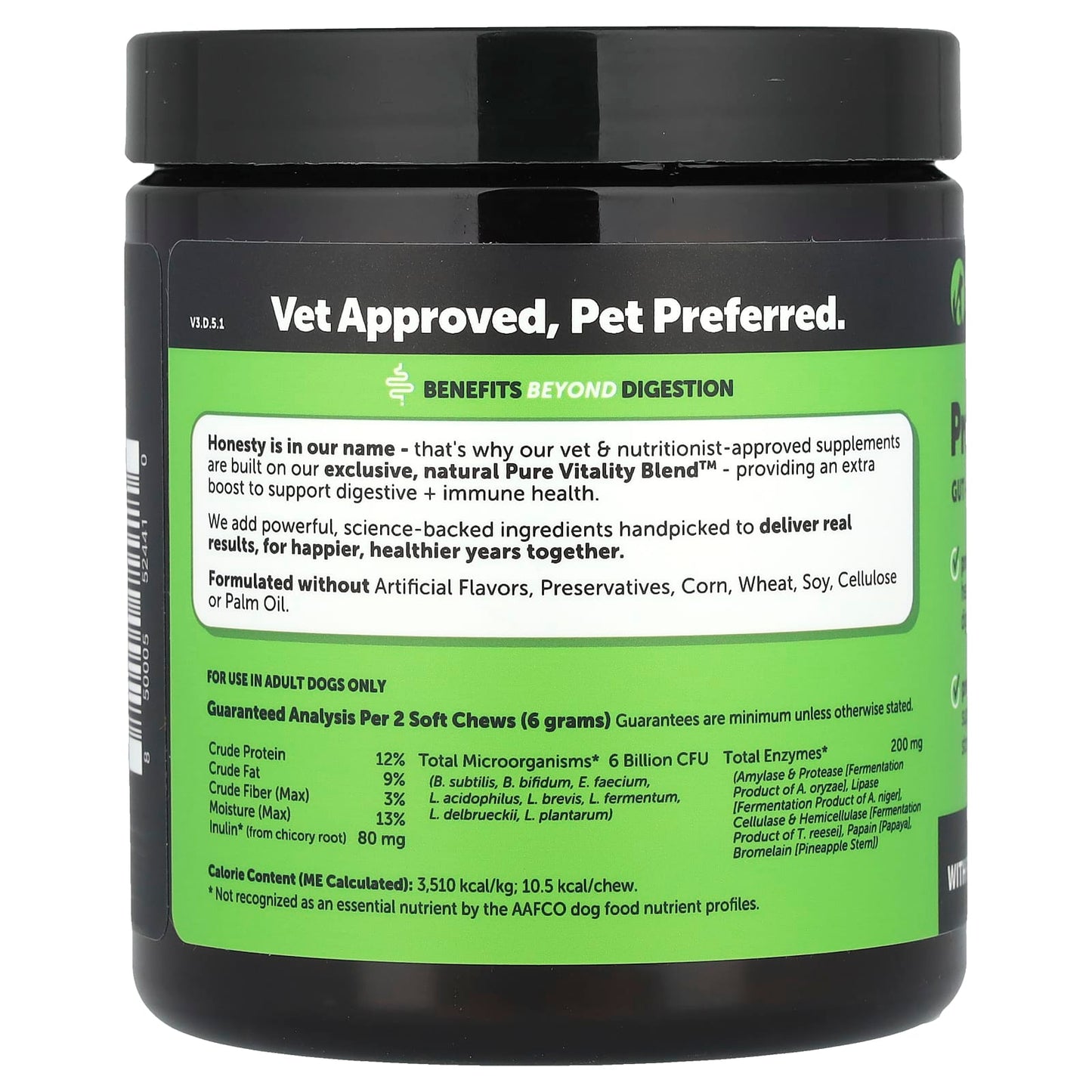 Pet Honesty, Probiotics, For Adult Dogs, Pumpkin, 90 Soft Chews, 9.5 oz (270 g) - Image 2