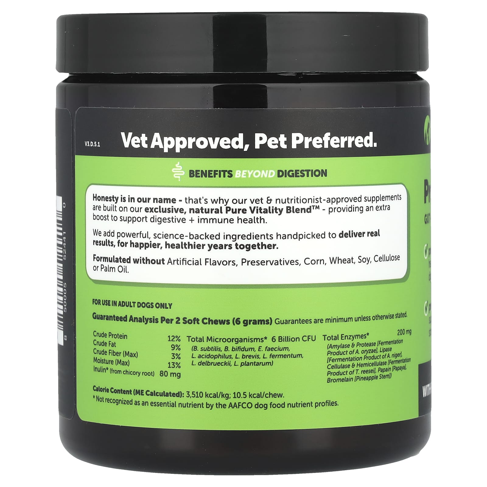 Pet Honesty, Probiotics, For Adult Dogs, Pumpkin, 90 Soft Chews, 9.5 oz (270 g) - Image 2