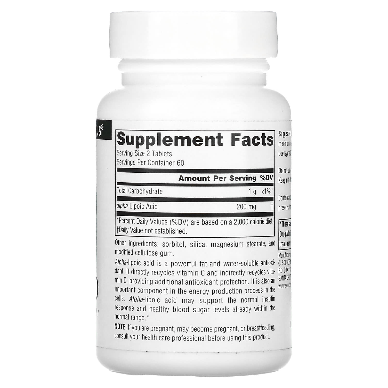 Source Naturals, Alpha Lipoic Acid, 100 mg, 120 Tablets - Image 2