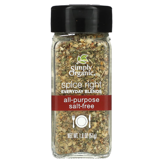 Simply Organic, Spice Right Everyday Blends, All-Purpose Salt-Free, 1.8 oz (51 g) - Image 1