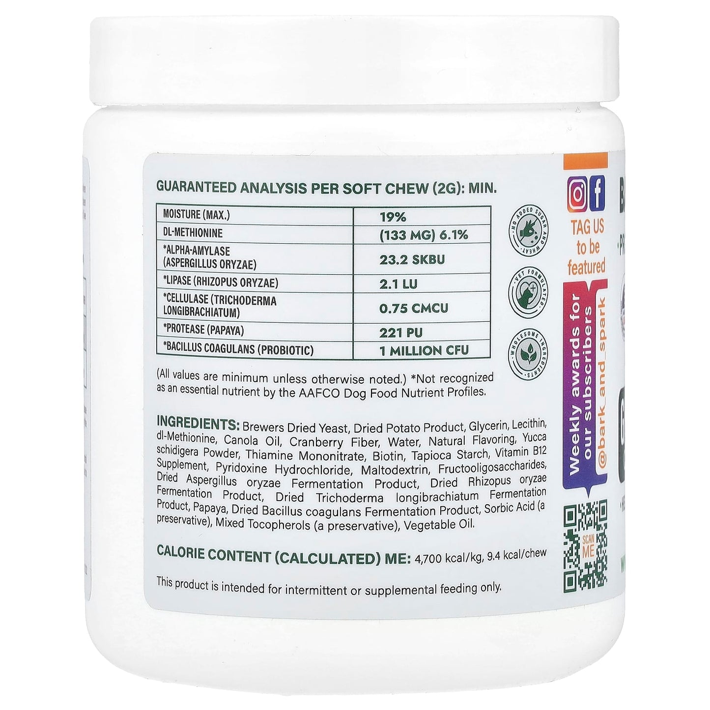 Green Grass Chews for Dogs - 120 Soft Chews, 8.46 oz (240 g) - Bark&Spark - Image 2