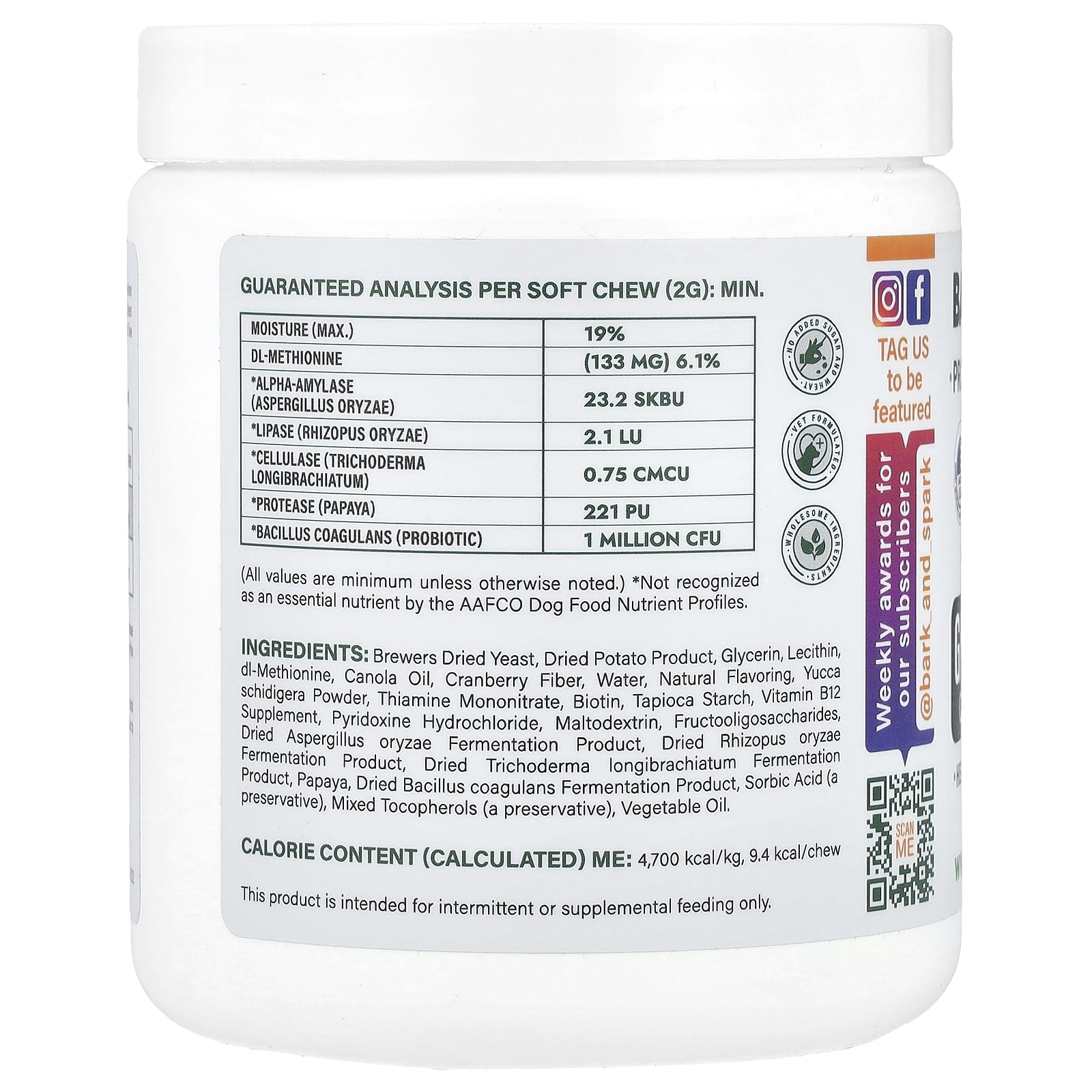 Green Grass Chews for Dogs - 120 Soft Chews, 8.46 oz (240 g) - Bark&Spark - Image 2