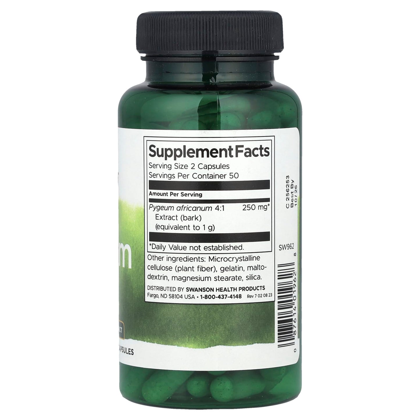 Swanson, Pygeum, 250 mg, 100 Capsules (125 mg Per Capsule) - Image 2