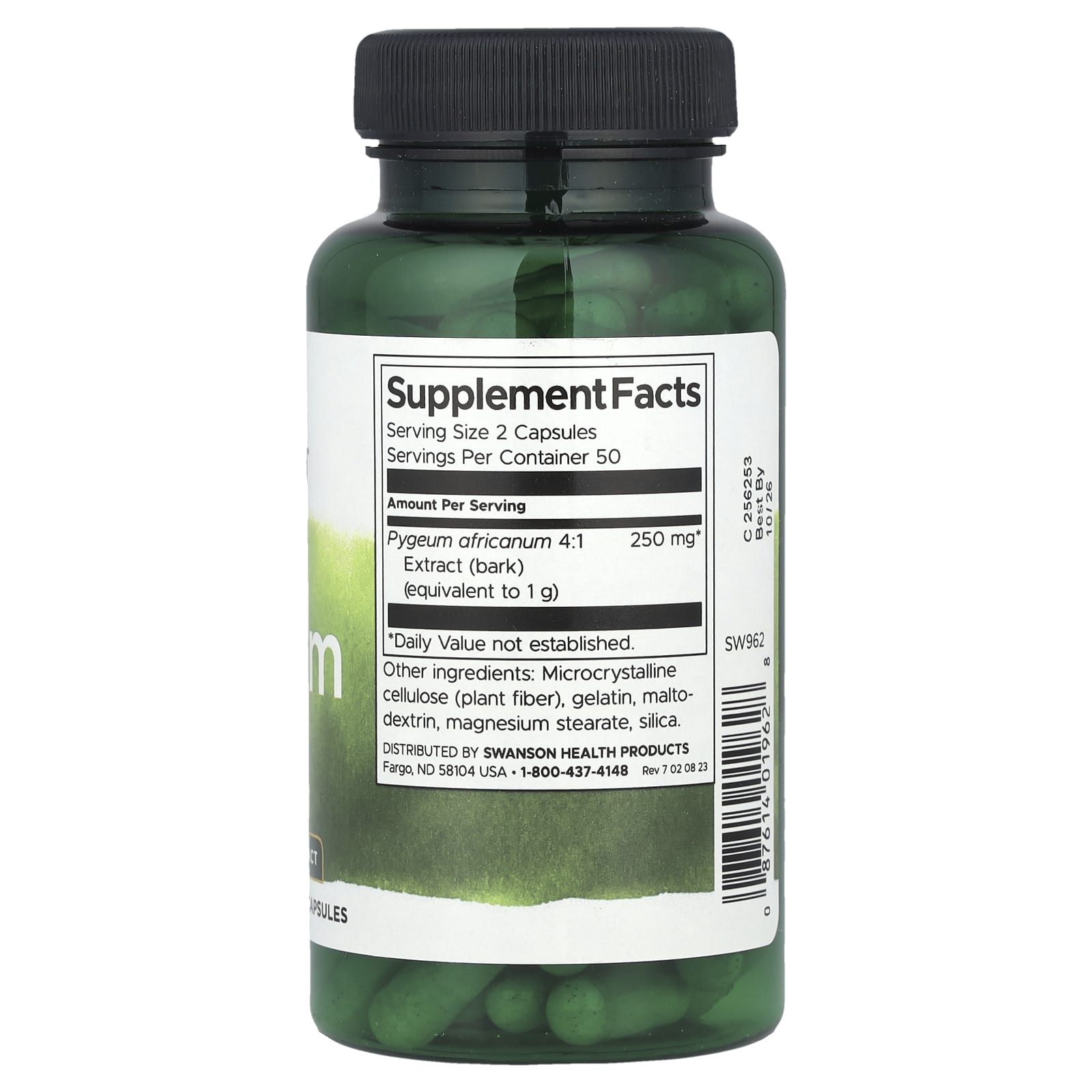 Swanson, Pygeum, 250 mg, 100 Capsules (125 mg Per Capsule) - Image 2