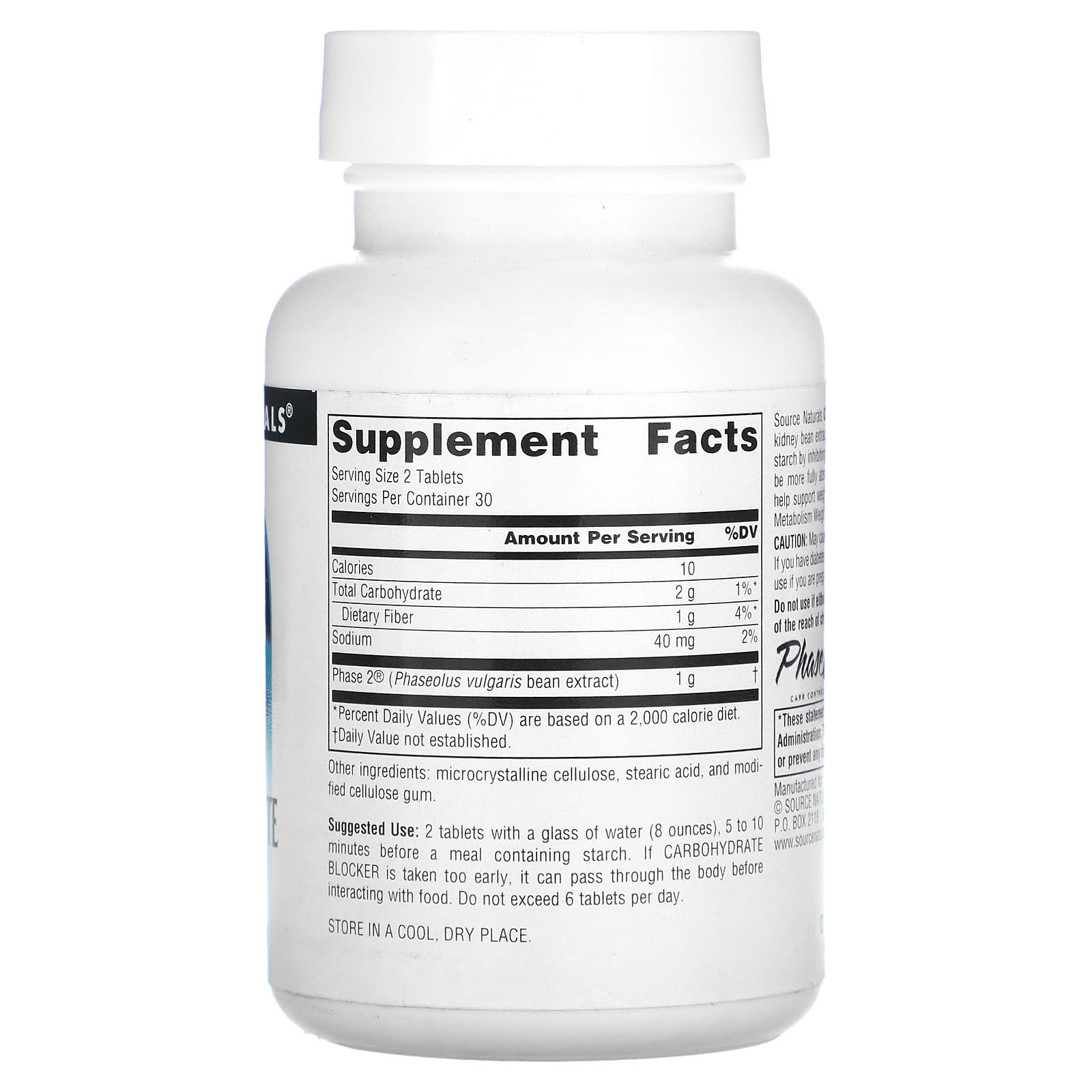 Source Naturals, Phase 2® Carbohydrate Blocker, 60 Tablets - Image 2