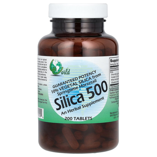World Organic, Silica 500, 200 Tablets (50 mg per Tablet) - Image 1