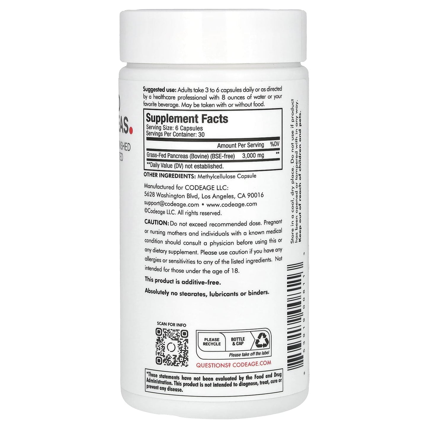 Grass-Fed Beef Pancreas Supplement by CodeAge - Natural Thyroid Support - Image 2