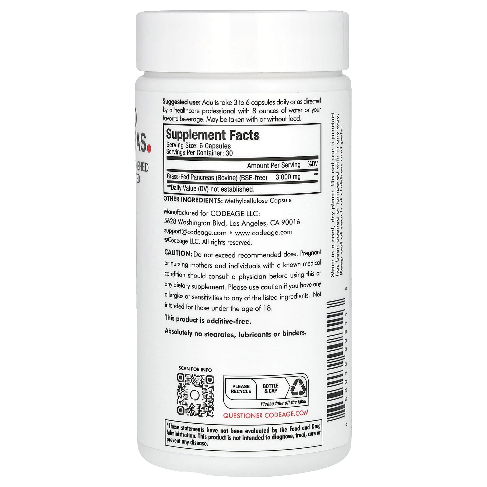 Grass-Fed Beef Pancreas Supplement by CodeAge - Natural Thyroid Support - Image 2