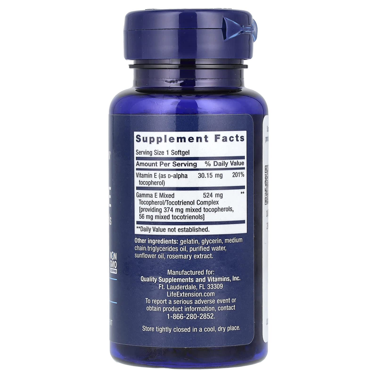 Life Extension, Gamma E, Mixed Tocopherols & Tocotrienols, 60 Softgels - Image 2