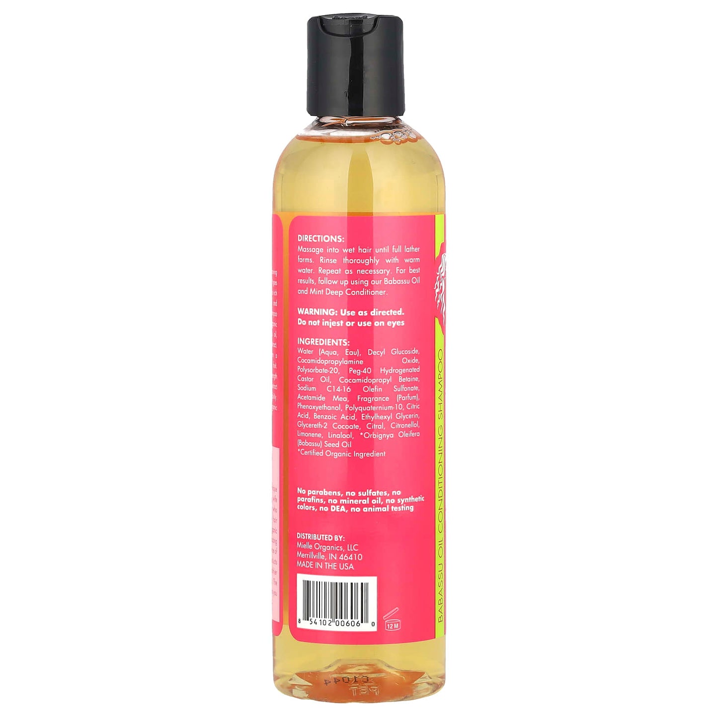 Mielle, Conditioning Shampoo, For Dry & Curly Hair Types, Babassu, 8  fl oz (240 ml) - Image 2