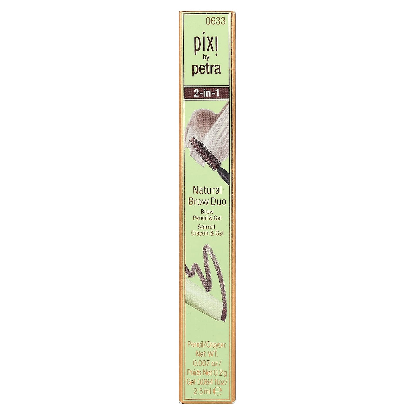 Pixi Beauty, 2-In-1 Natural Brow Duo, Brow Pencil & Gel, 0633  Deep Brunette, 1 Count - Image 2