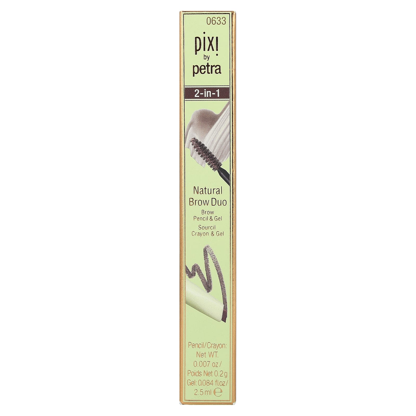 Pixi Beauty, 2-In-1 Natural Brow Duo, Brow Pencil & Gel, 0633  Deep Brunette, 1 Count - Image 2