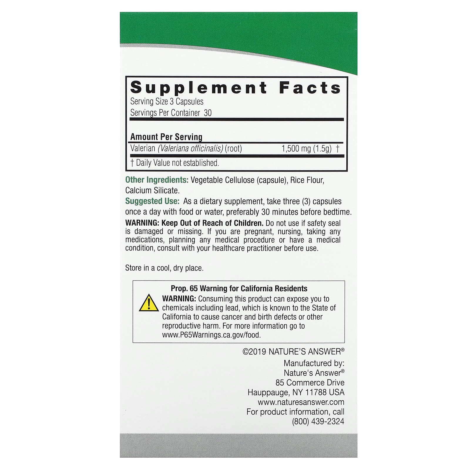 Nature's Answer, Valerian Root, 90 Vegetarian Capsules (500 mg per Capsule) - Image 2