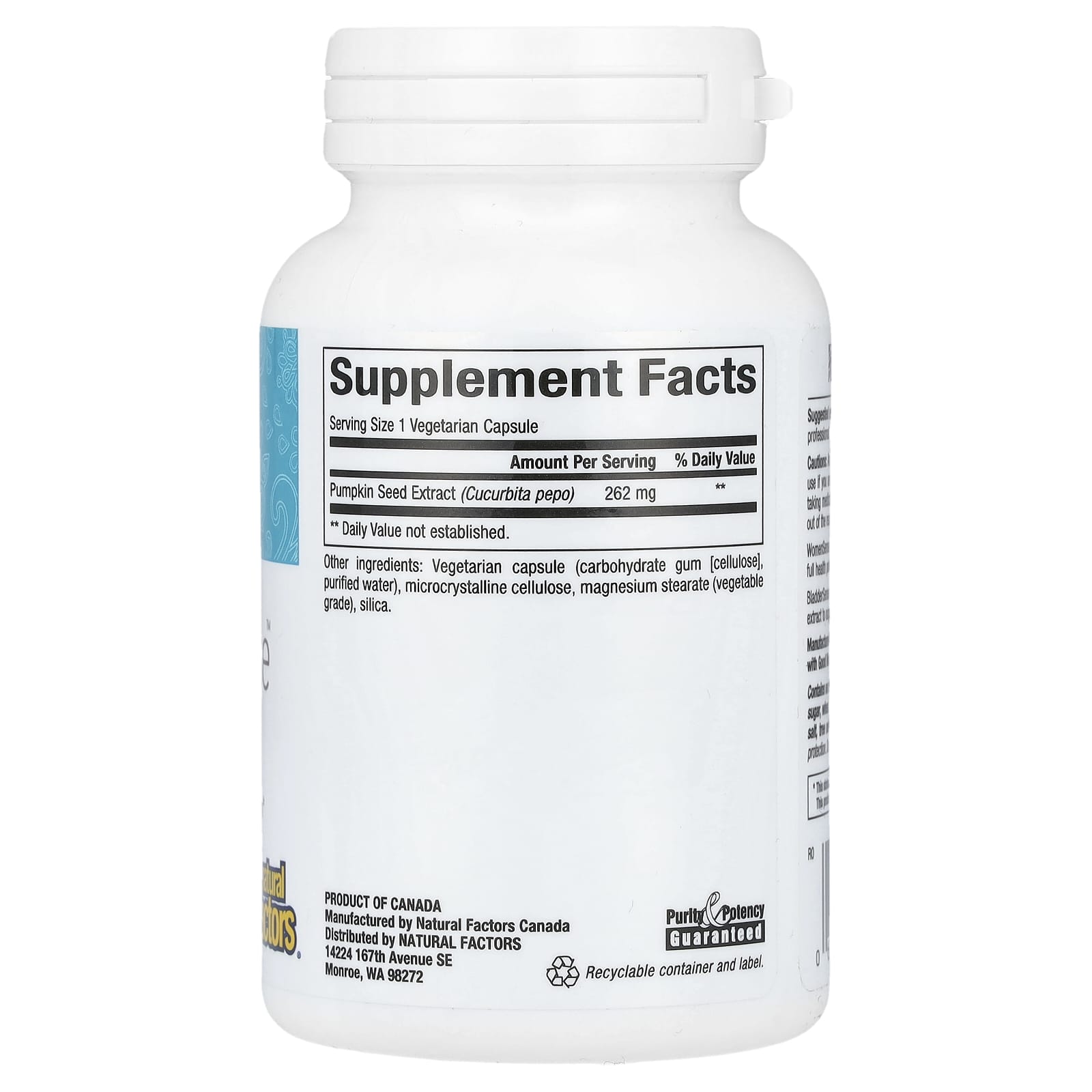 Natural Factors, WomenSense, BladderSense, 262 mg, 90 Vegetarian Capsules - Image 2