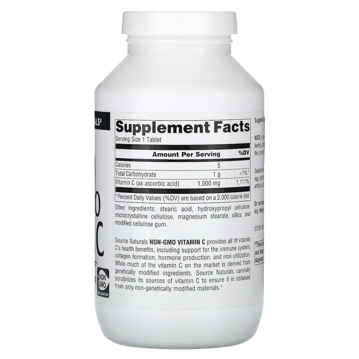 Source Naturals, Non-GMO Vitamin C, 1,000 mg, 240 Tablets - Image 2