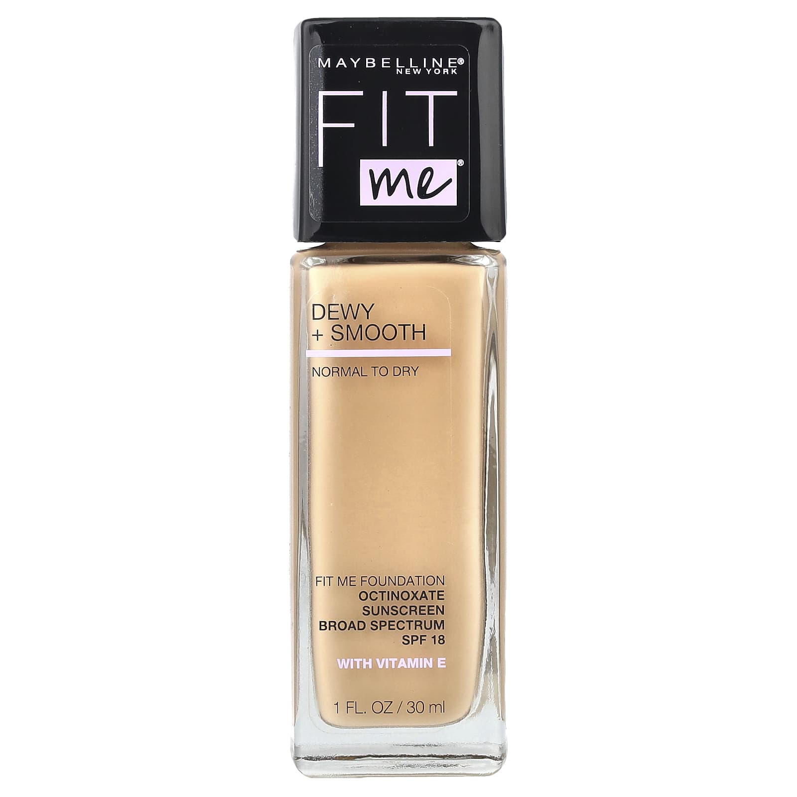 Maybelline, Fit Me®, Dewy + Smooth Foundation, 125 Nude Beige, 1 fl oz (30 ml) - Image 1