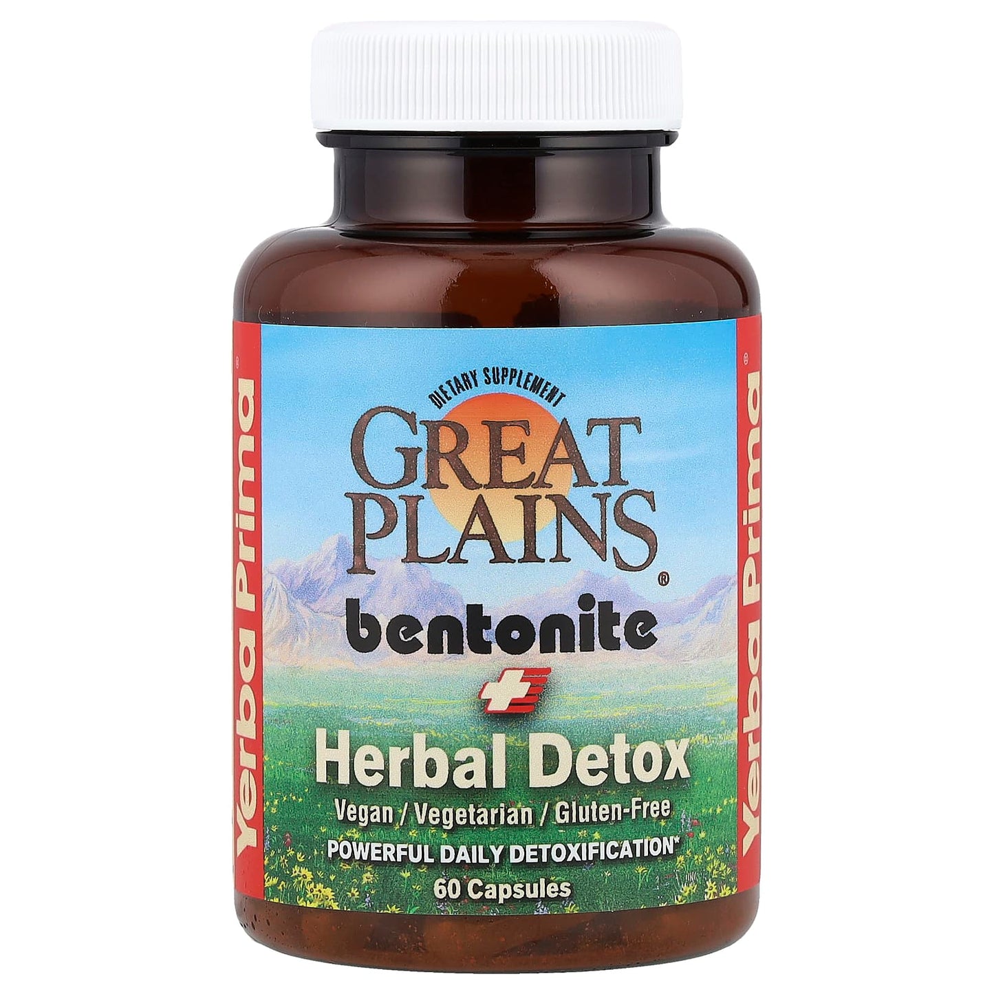 Yerba Prima, Great Plains® Bentonite + Herbal Detox, 60 Capsules - Image 1