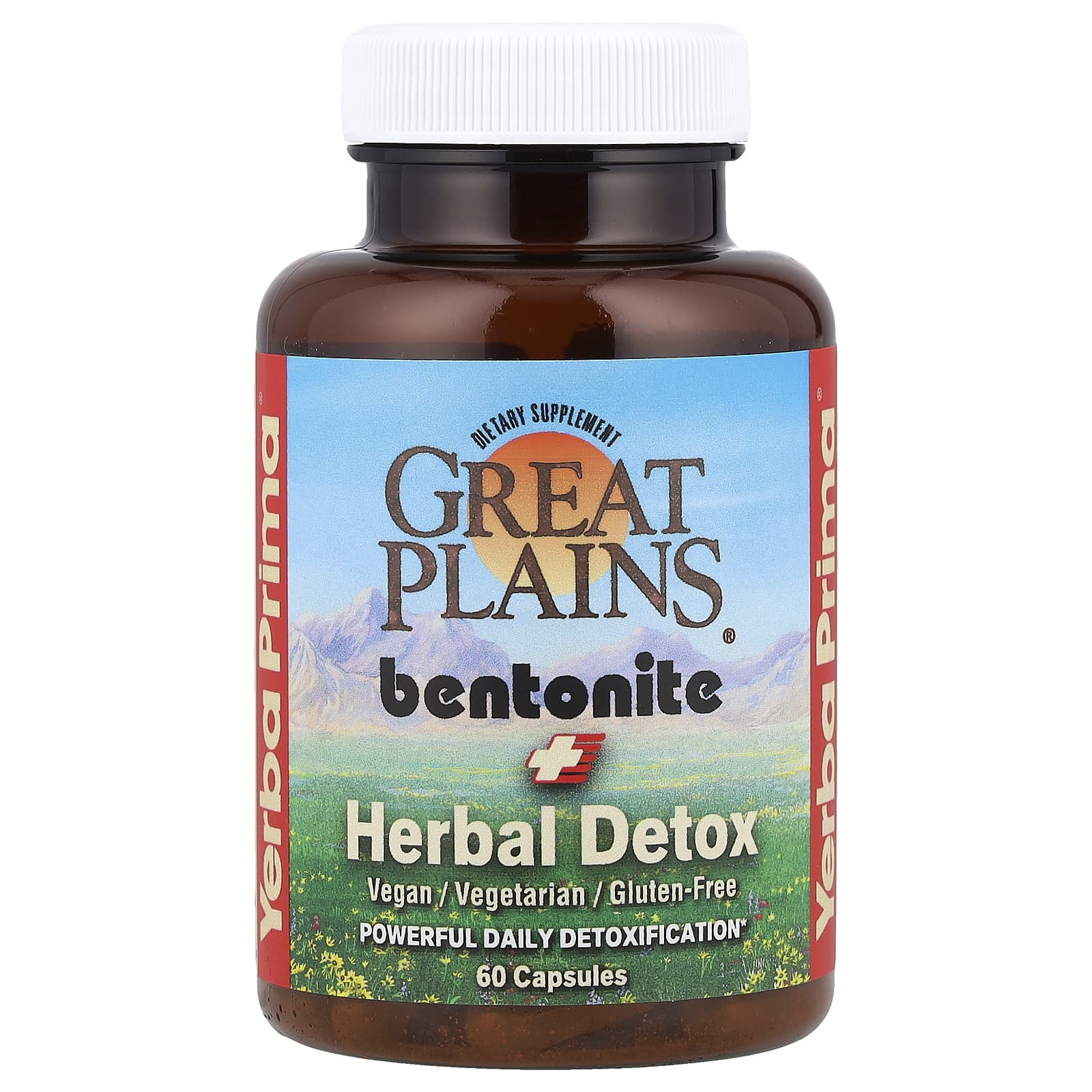 Yerba Prima, Great Plains® Bentonite + Herbal Detox, 60 Capsules - Image 1