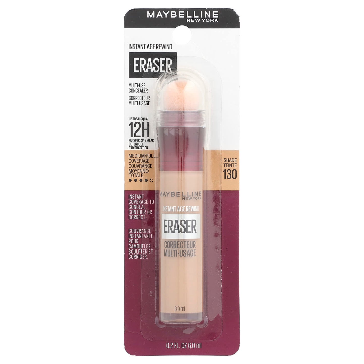 Maybelline, Instant Age Rewind, Eraser, Multi-Use Concealer, 130 Medium, 0.2 fl oz (6 ml) - Image 2