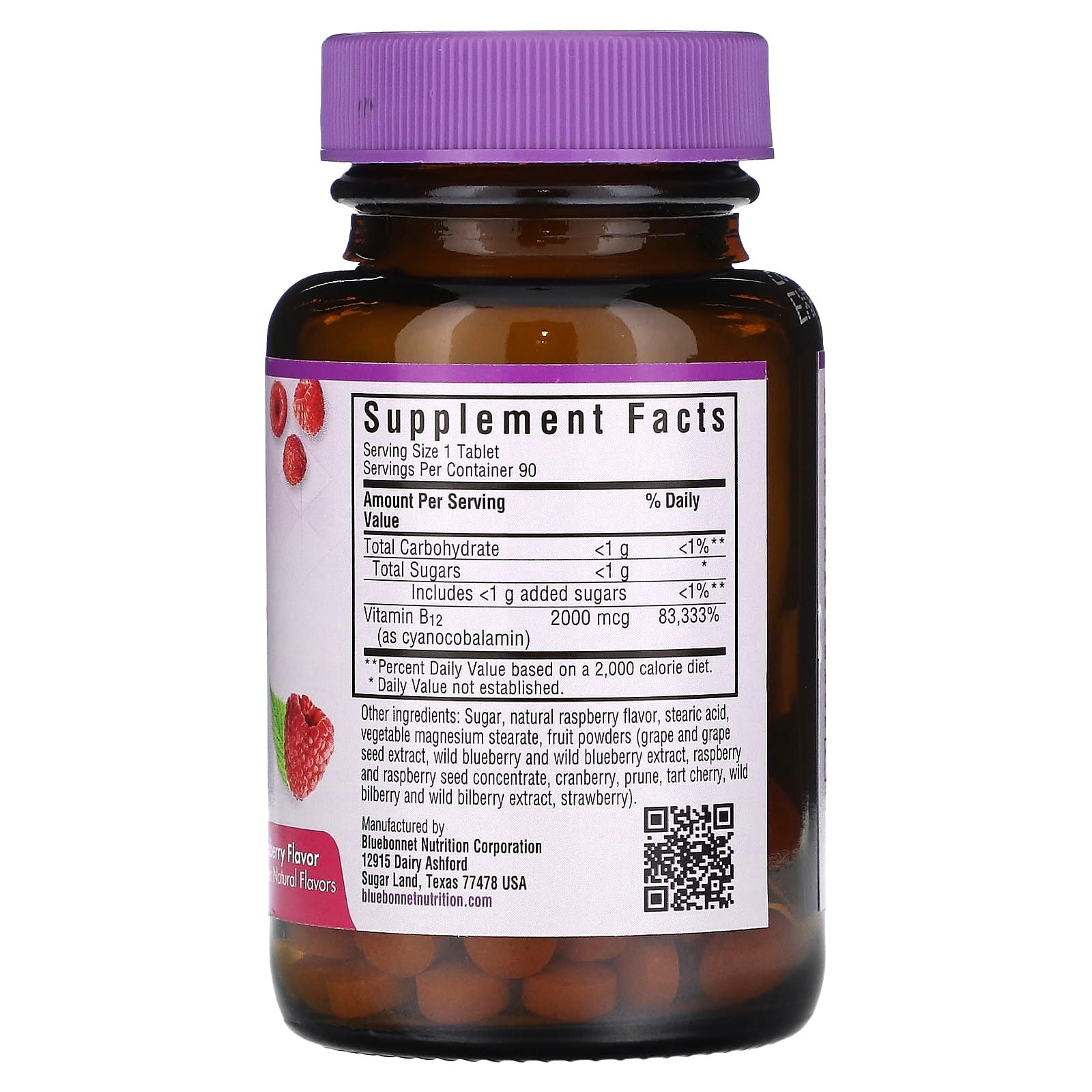 Bluebonnet Nutrition, EarthSweet Chewables Vitamin B12 2000 mcg, 90 Tablets - Image 2