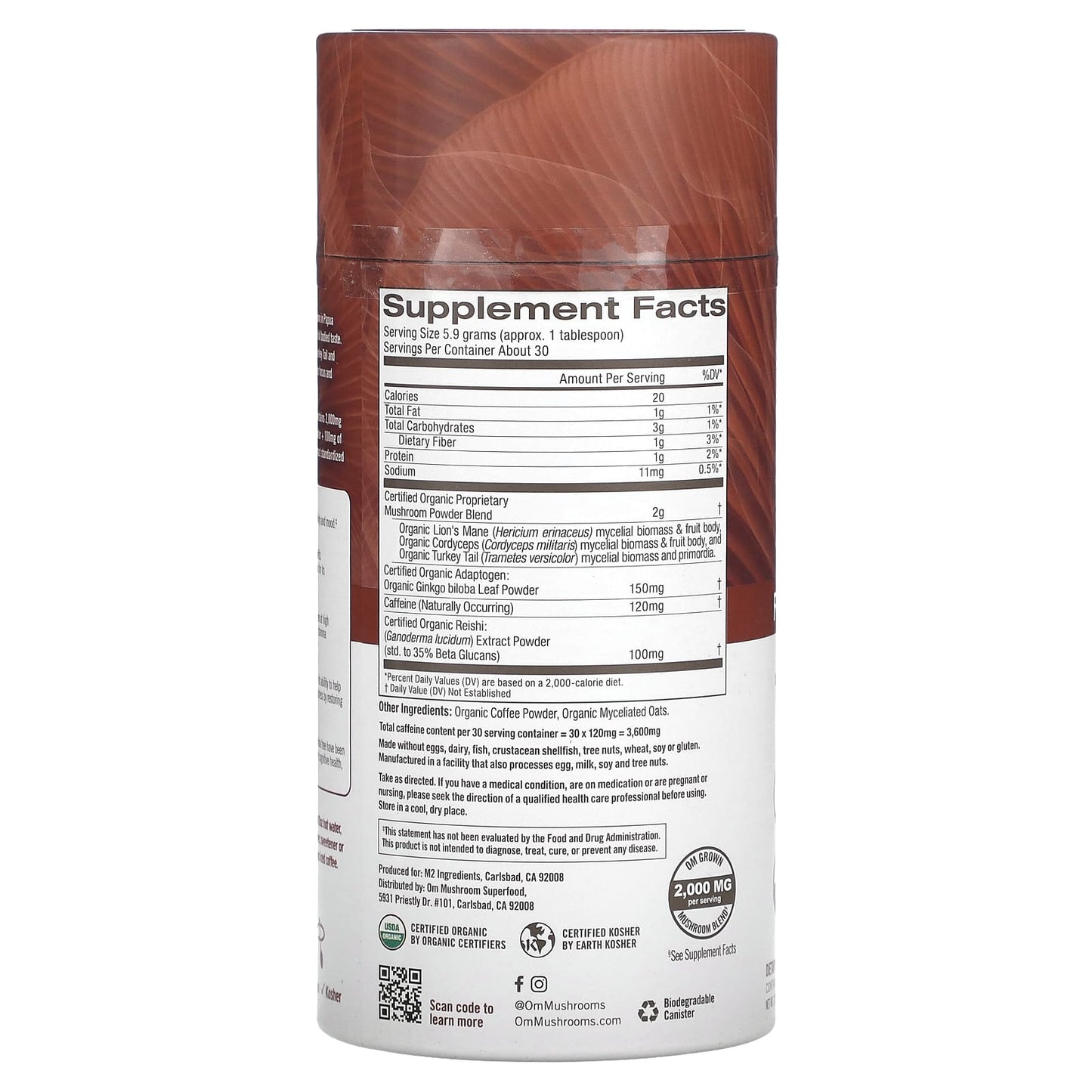 Om Mushrooms, Mushroom Coffee Blend, 6.24 oz (177 g) - Image 2