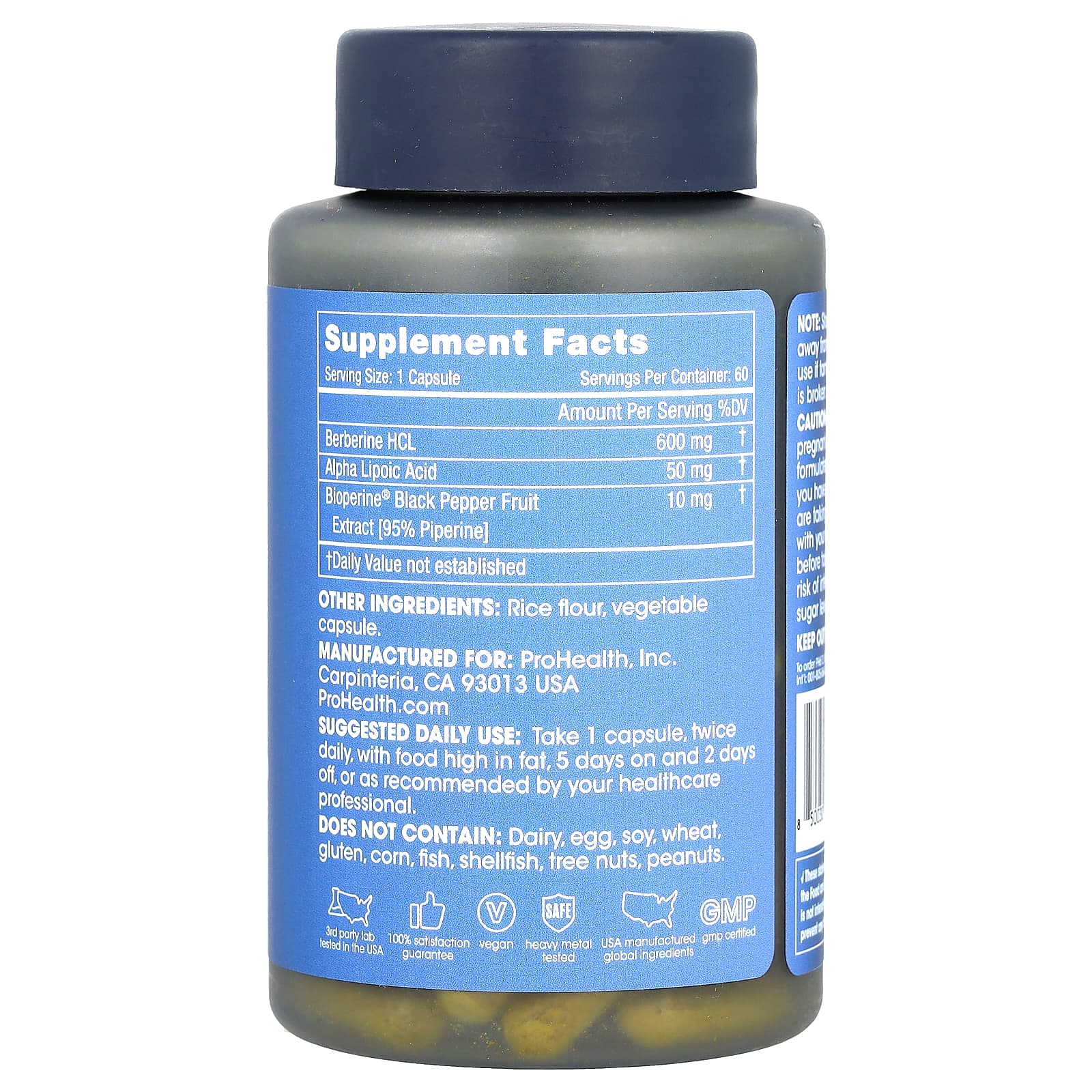 ProHealth Longevity, Berberine Pro, 1,200 mg, 60 Capsules - Image 2