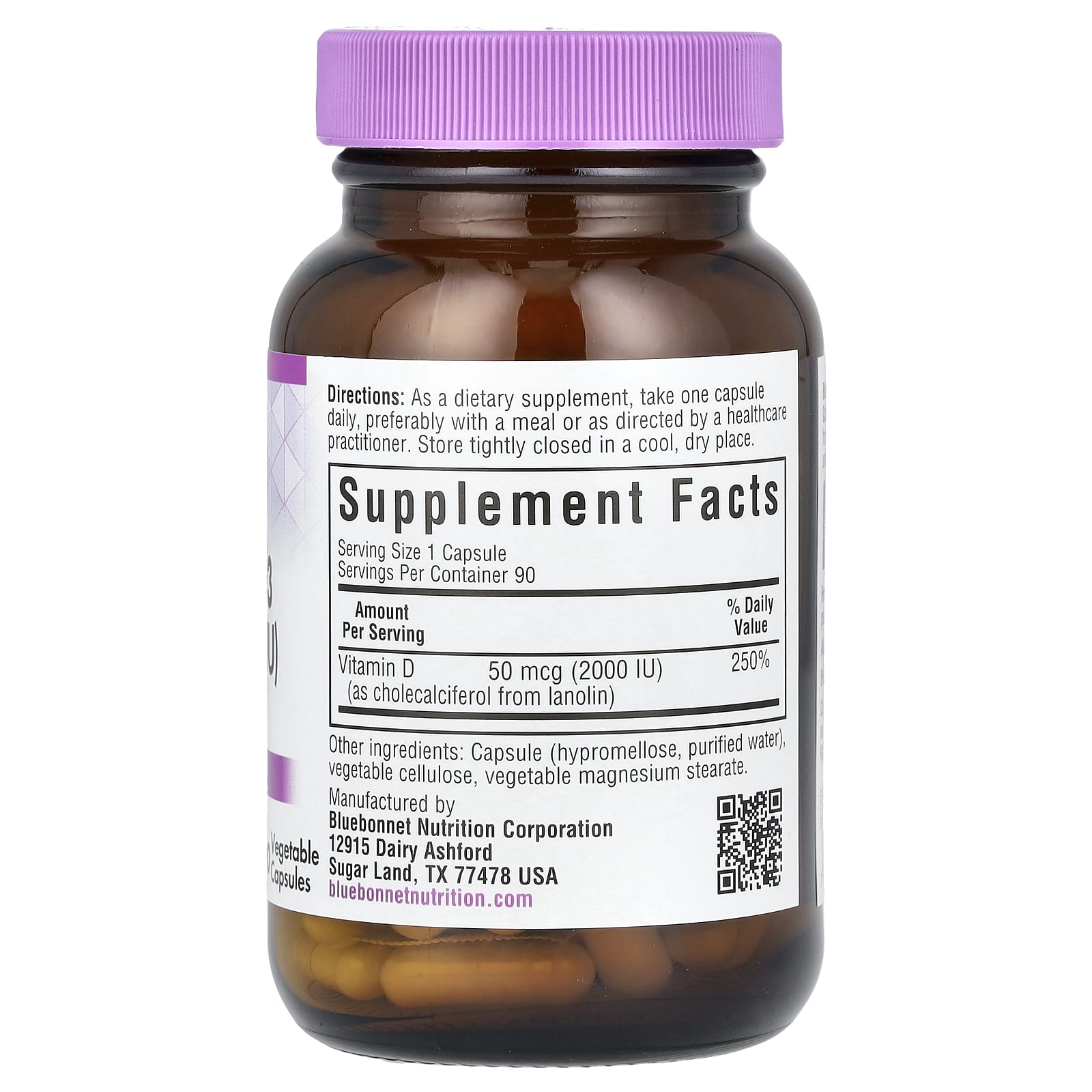 Support Bone Health with Bluebonnet's Vitamin D3 50 mcg (2000 IU) - Image 2