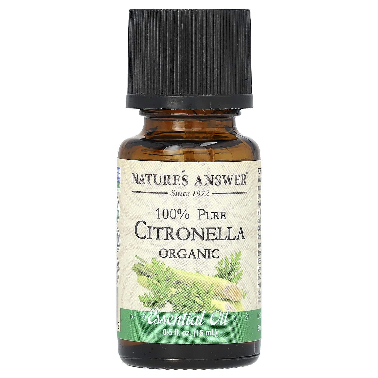 Nature's Answer, 100% Pure Organic Essential Oil Blend, Citronella, 0.5 fl oz (15 ml) - Image 1