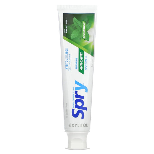 Xlear, Spry Toothpaste, Anti-Cavity with Fluoride, Spearmint, 5 oz (141 g) - Image 1