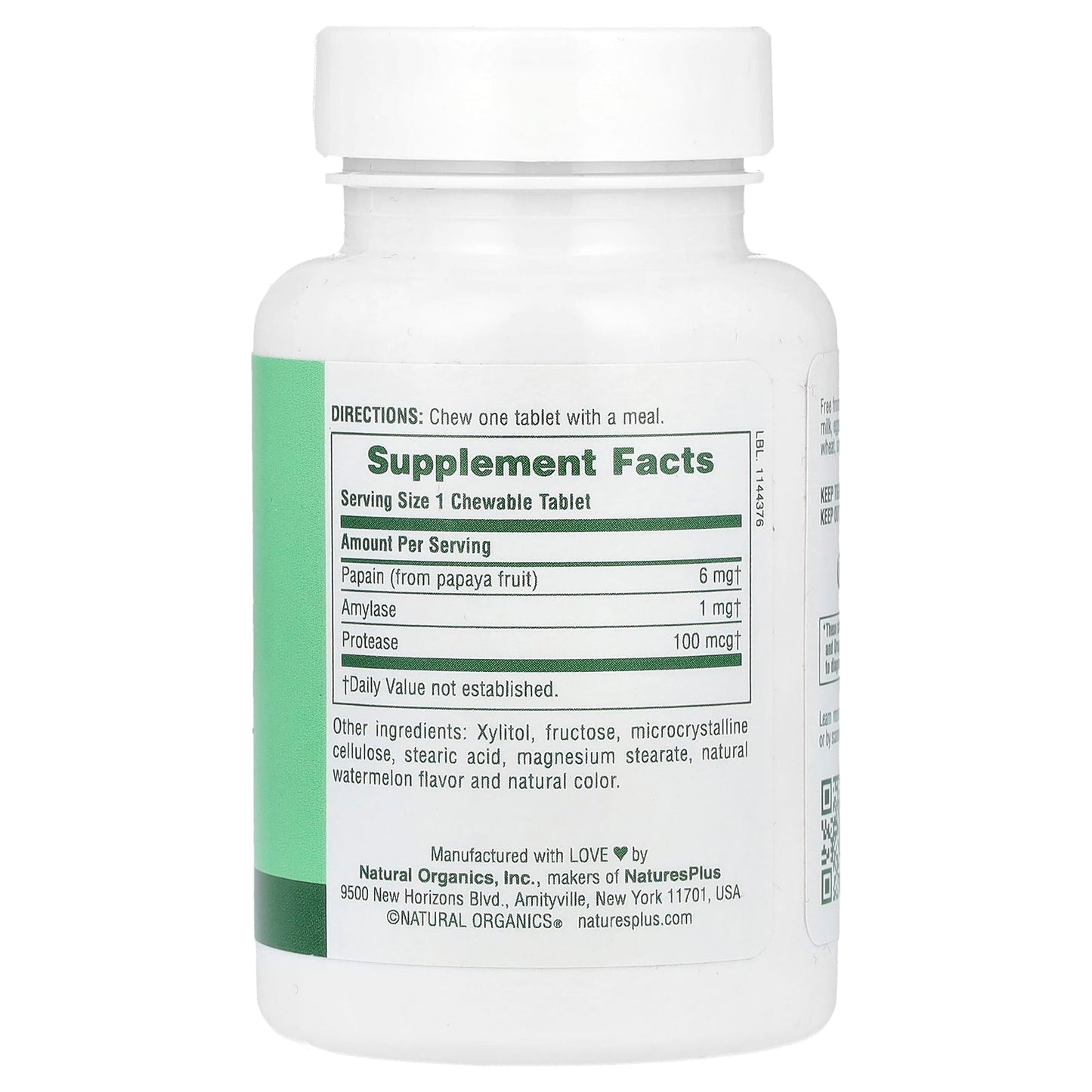 NaturesPlus, Chewable Papaya Enzyme Supplement, 180 Tablets - Image 2