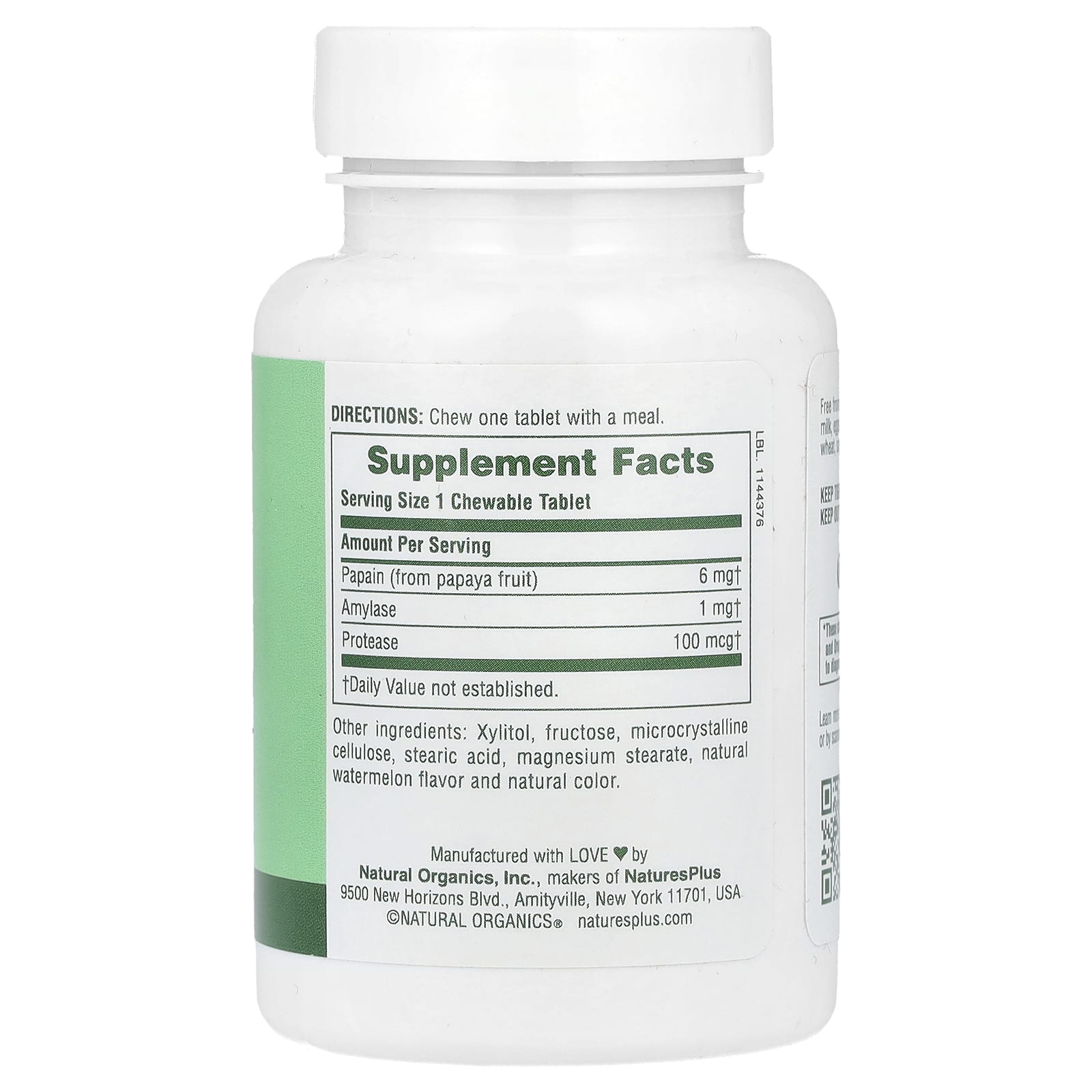 NaturesPlus, Chewable Papaya Enzyme Supplement, 180 Tablets - Image 2