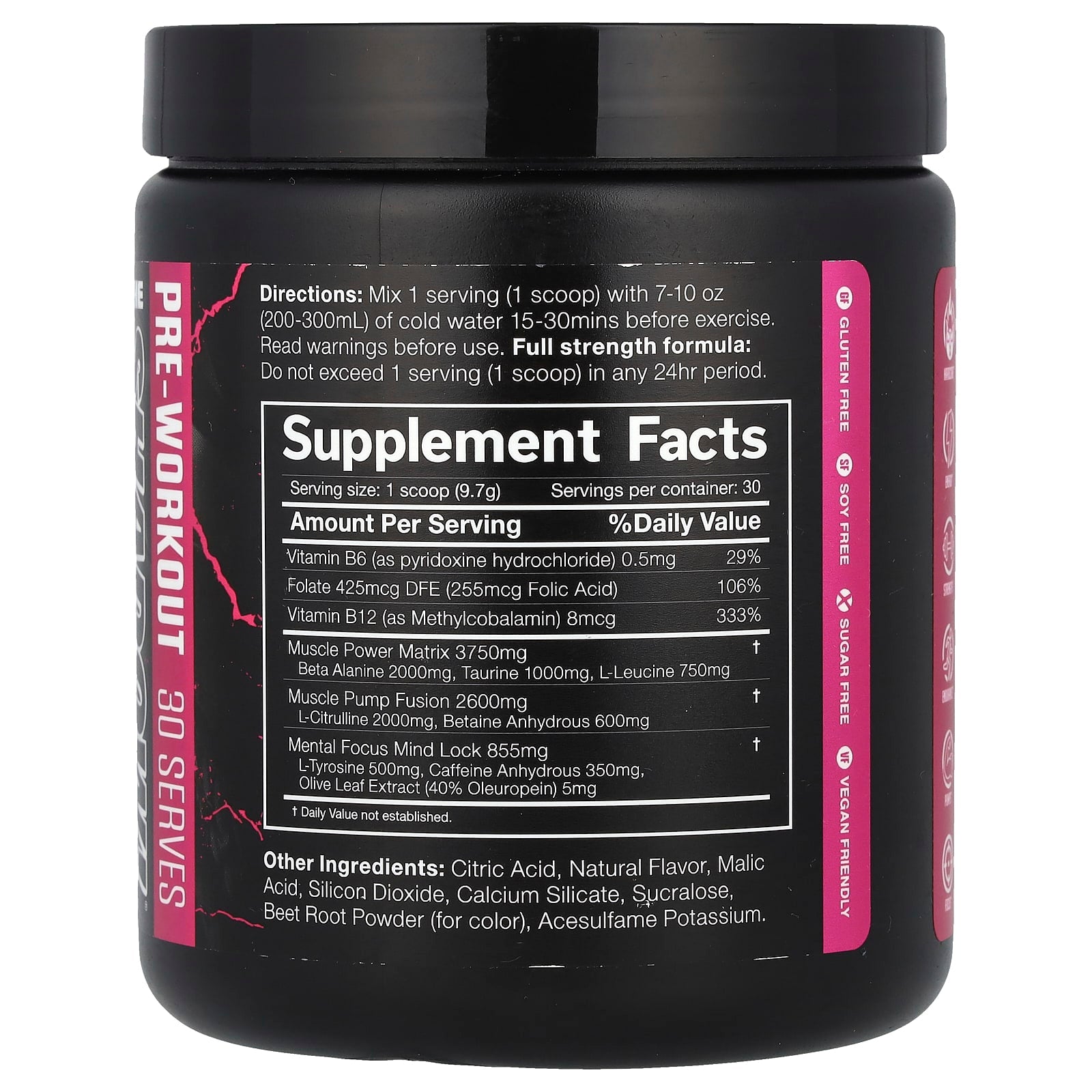 JNX Sports The Shadow Pre-Workout Energy Booster 350mg Caffeine - Image 2