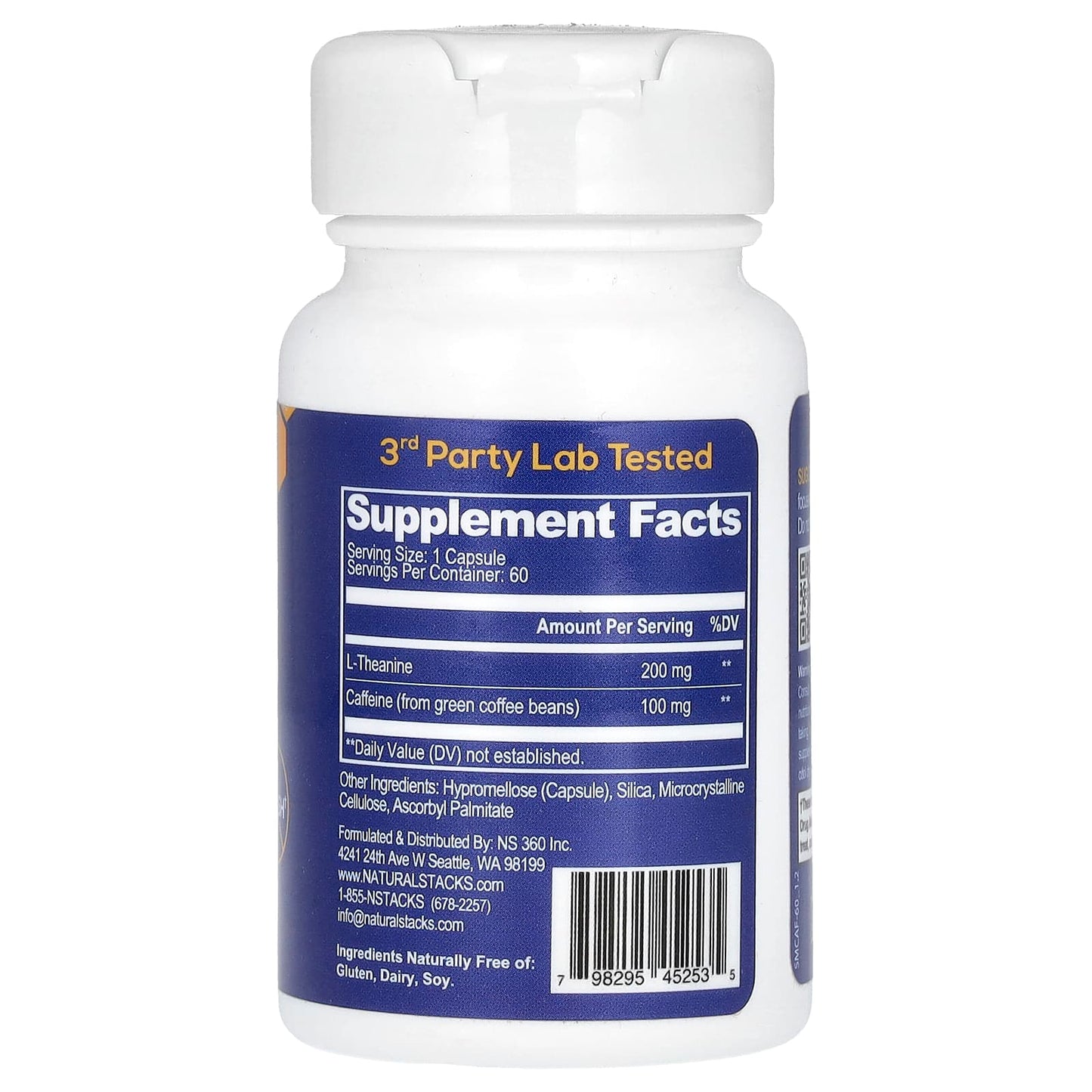 Natural Stacks, Smart Caffeine With L-Theanine, 60 Vegan Capsules - Image 2