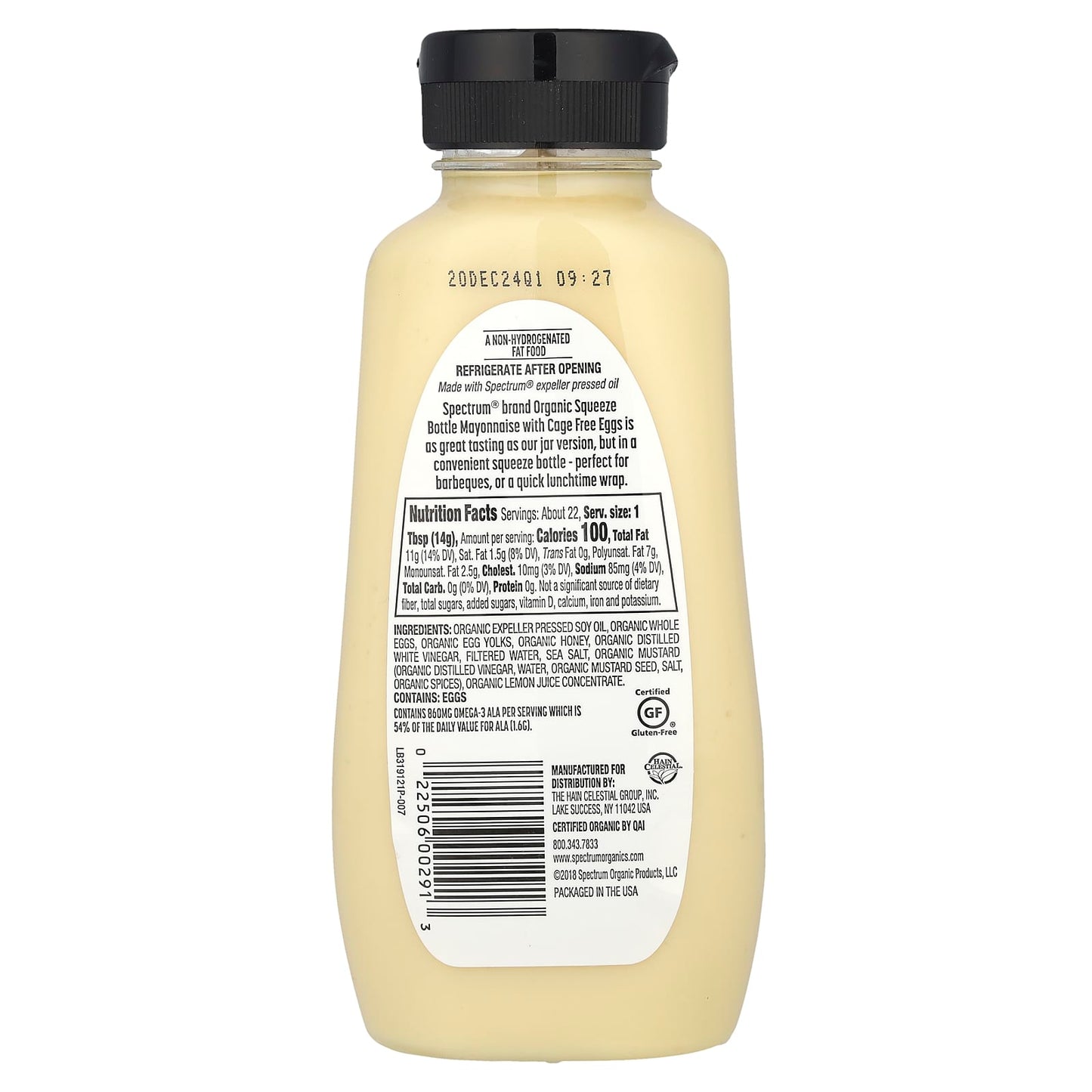 Spectrum Culinary, Organic Mayonnaise, 11.25 fl oz (332 ml) - Image 2