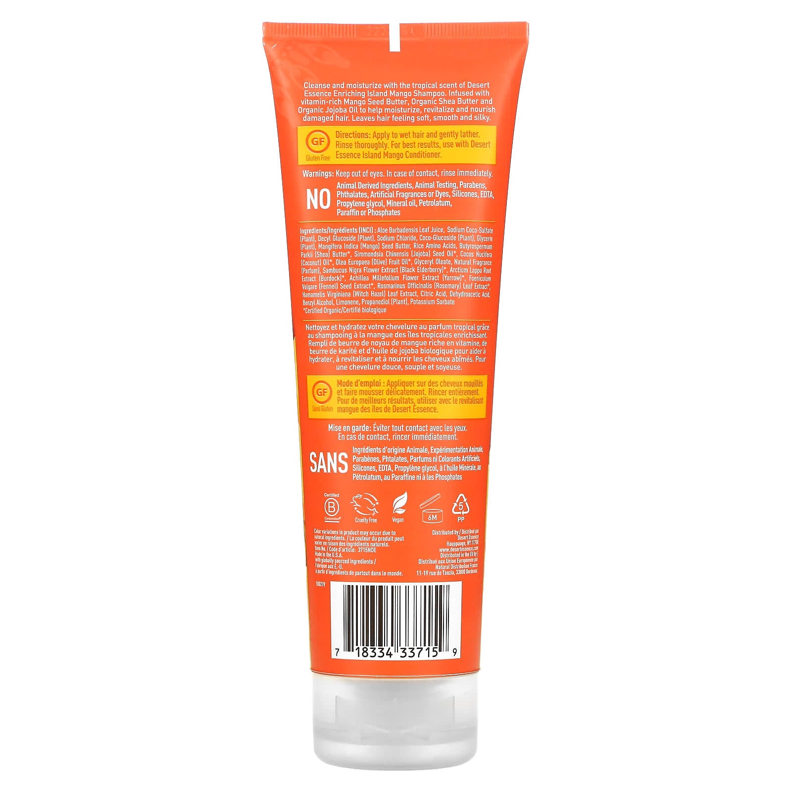 Desert Essence Island Mango Shampoo, Enriching, 8 fl oz - Image 2