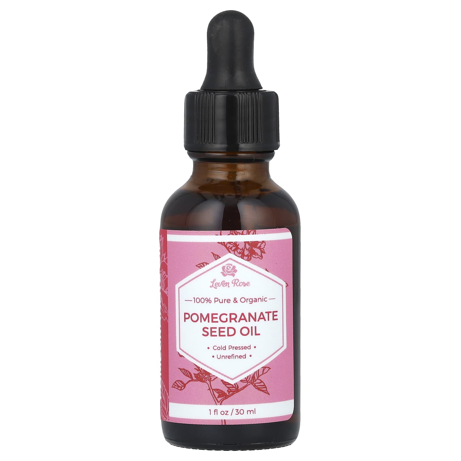 Leven Rose, 100% Pure & Organic, Pomegranate Seed Oil, 1 fl oz (30 ml) - Image 1