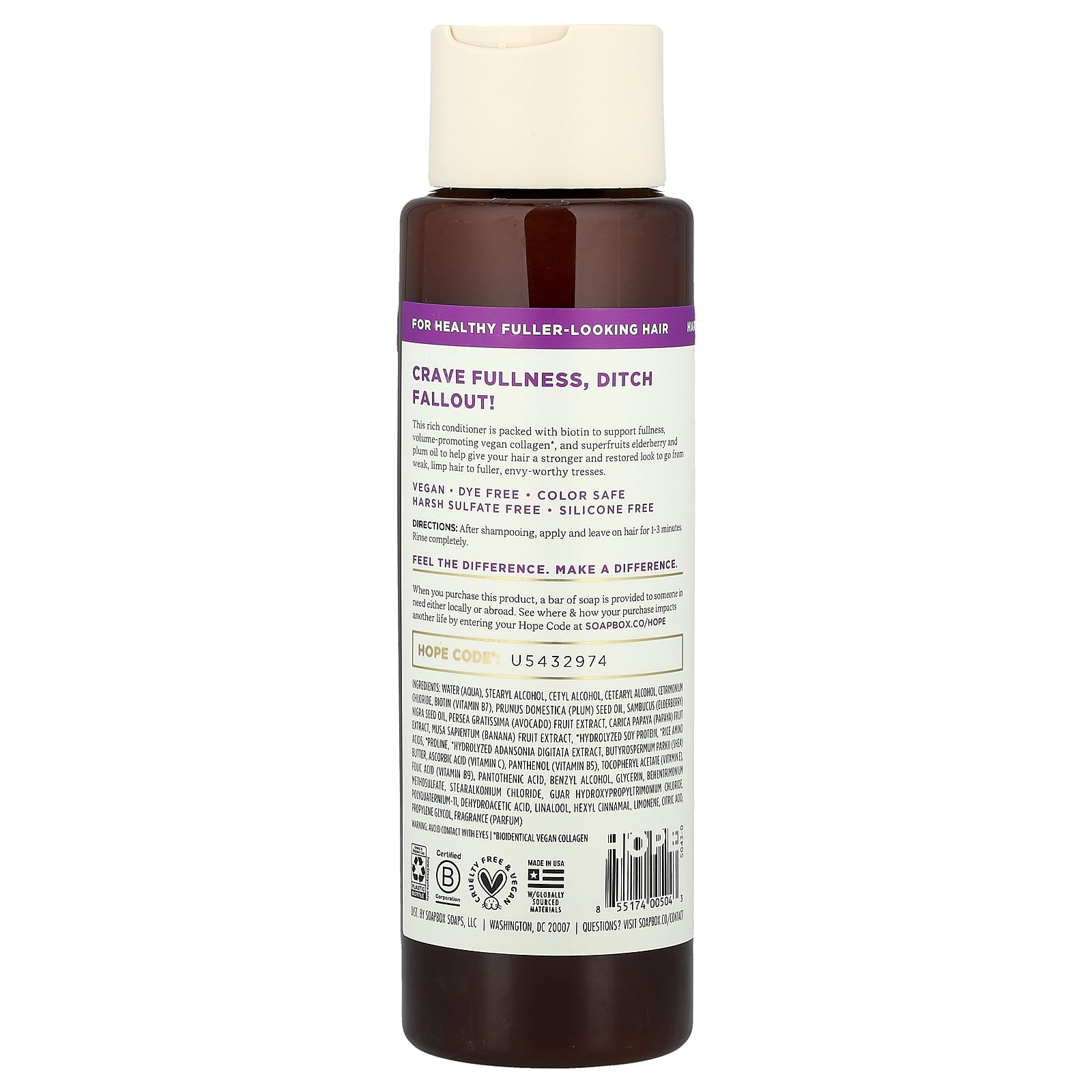Soapbox, Restore & Volume Conditioner, Biotin & Superfruit, 16 fl oz (473 ml) - Image 2