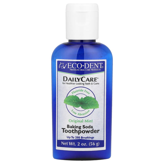 Eco-Dent Daily Care Baking Soda Toothpowder, Original Mint, 2 oz - Image 1