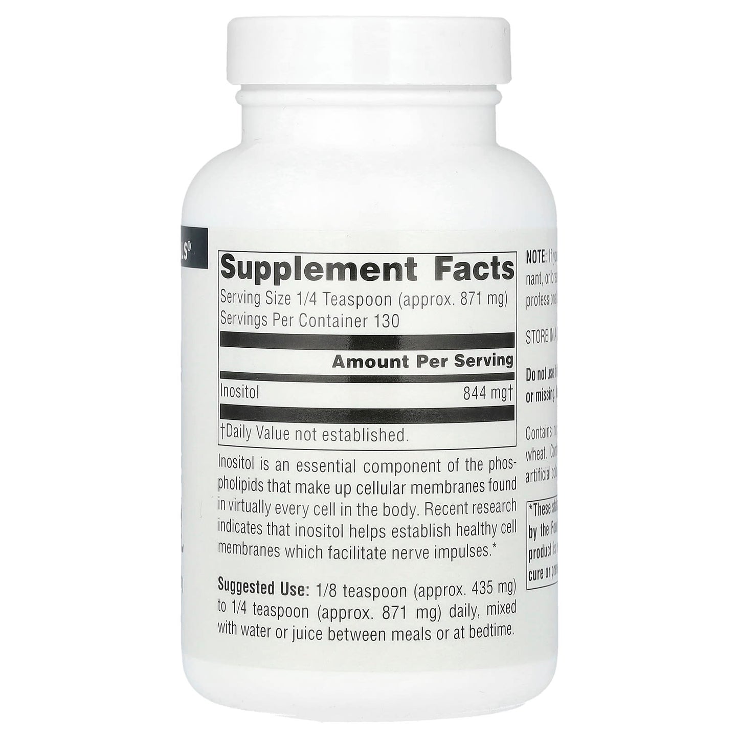 Source Naturals, Pure Inositol Powder,  4 oz (113.4 g) - Image 2