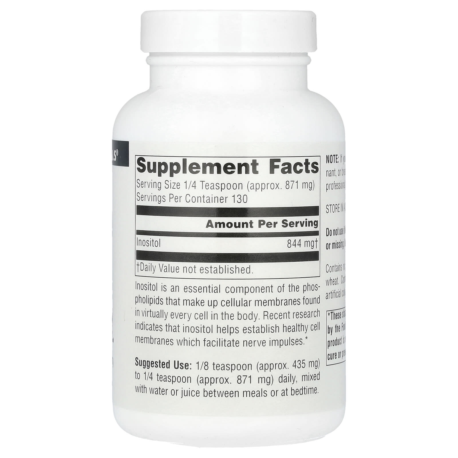 Source Naturals, Pure Inositol Powder,  4 oz (113.4 g) - Image 2