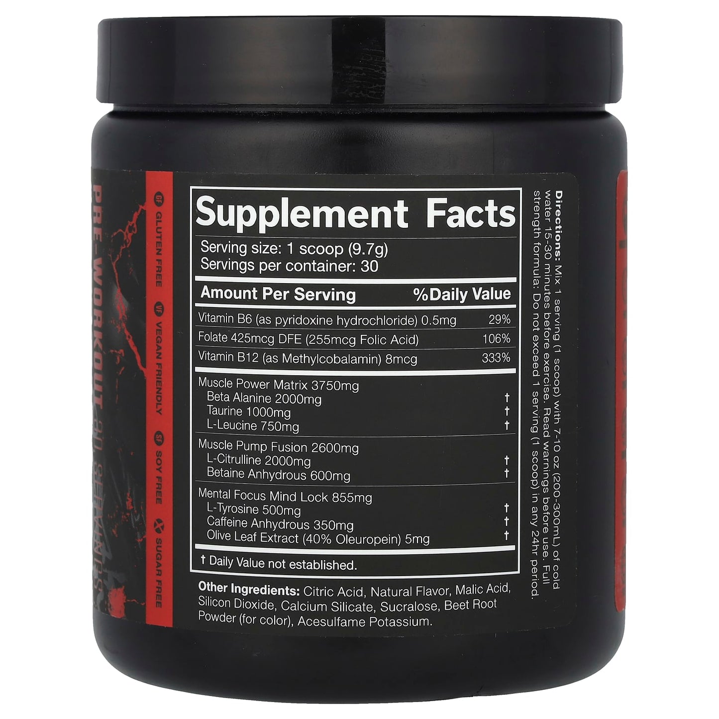 JNX Sports The Shadow Pre Workout Watermelon 10.3 oz Energy Boost - Image 2